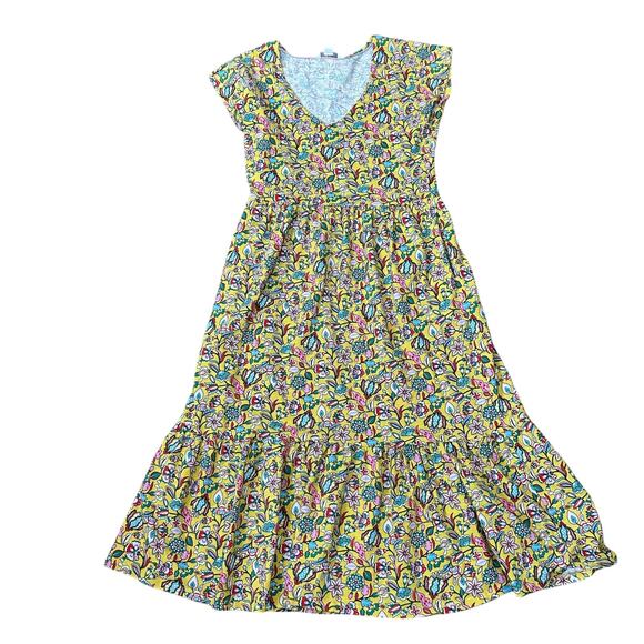 Boden Voop Cotton Tiered Dress Floral Yellow Women's Size UK 8R US 4R - Picture 9 of 12